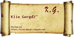 Klie Gergő névjegykártya