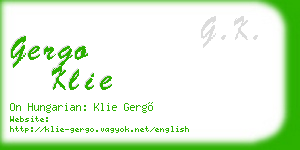 gergo klie business card